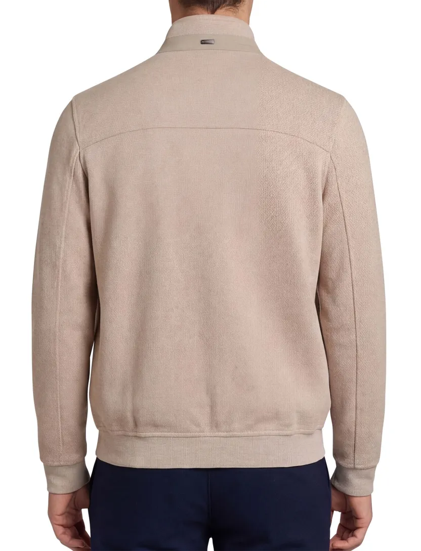 Katoenen vest beige effen wijde fit Bugatti