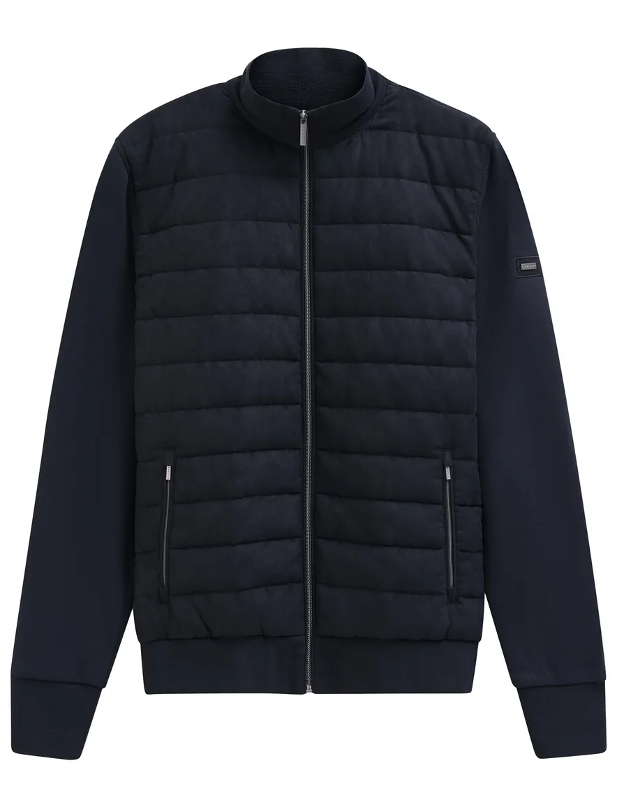 Bugatti vest donkerblauw effen katoen