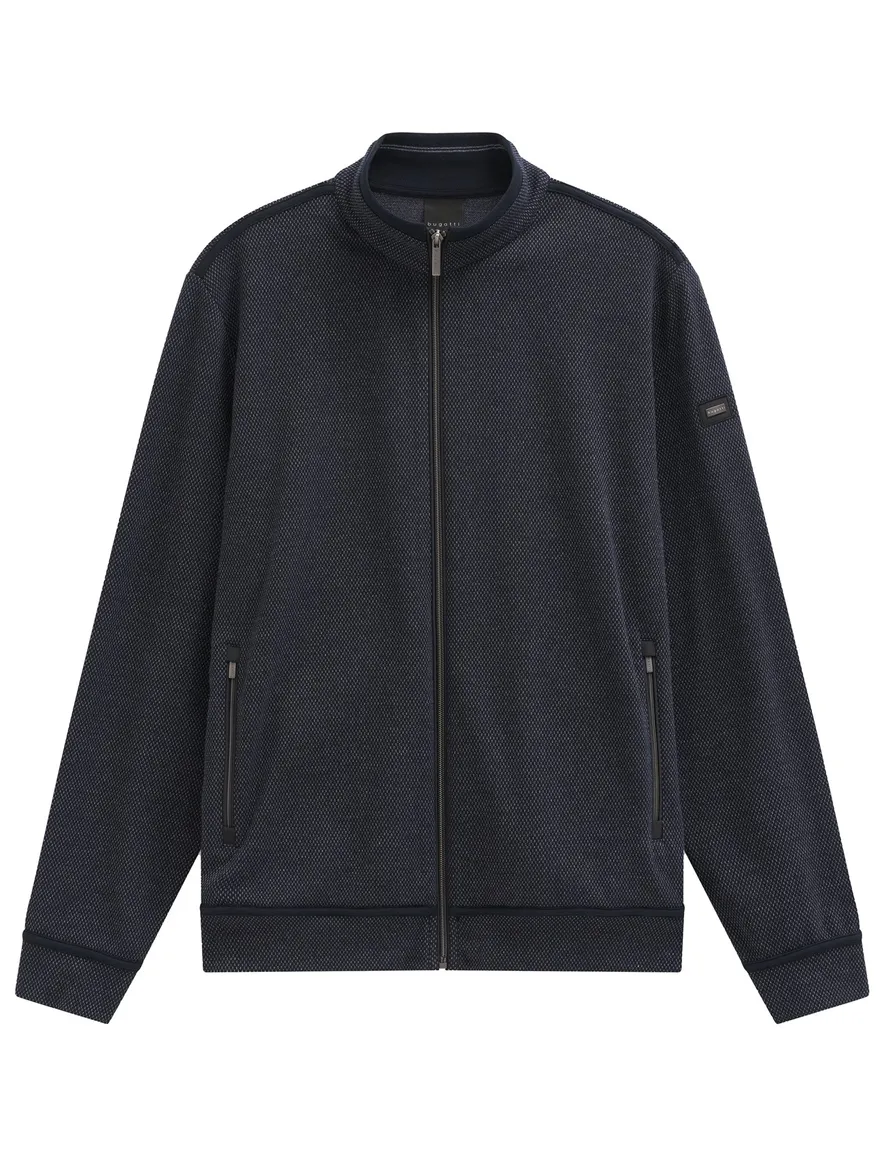 Bugatti vest donkerblauw effen rits