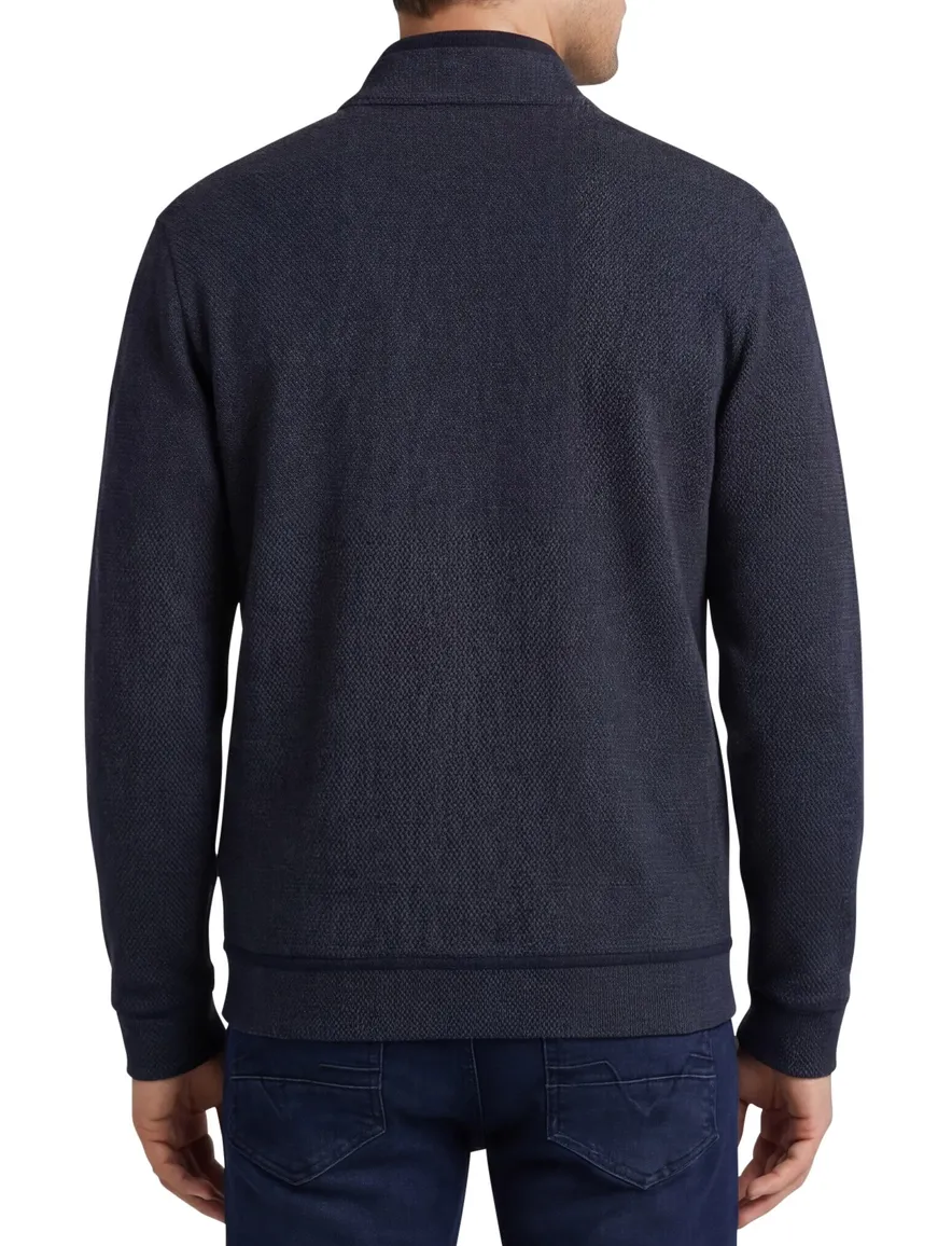 Bugatti vest donkerblauw effen rits