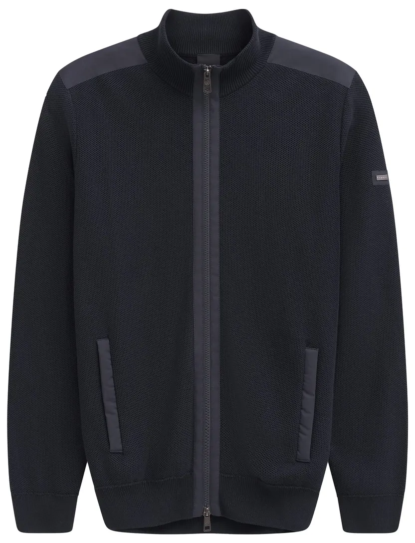 Bugatti vest donkerblauw effen