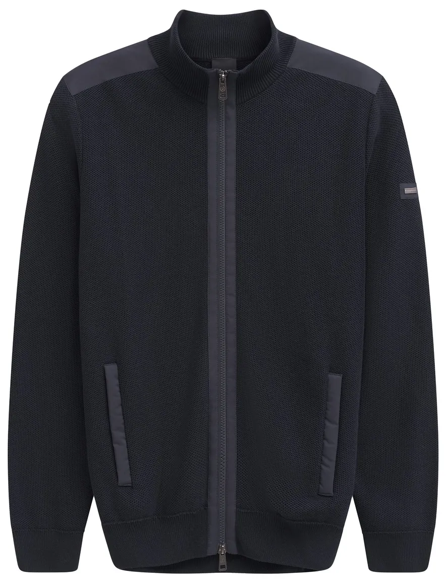 Bugatti vest donkerblauw effen