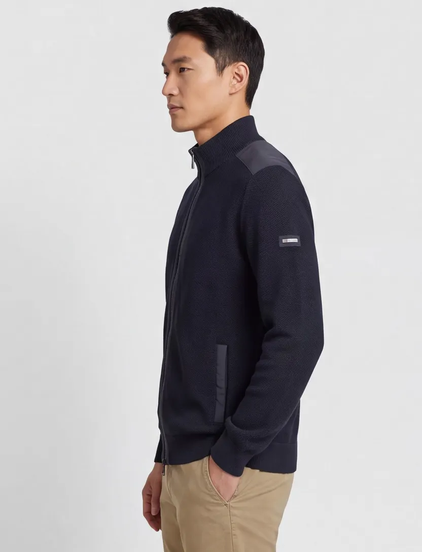 Bugatti vest donkerblauw effen