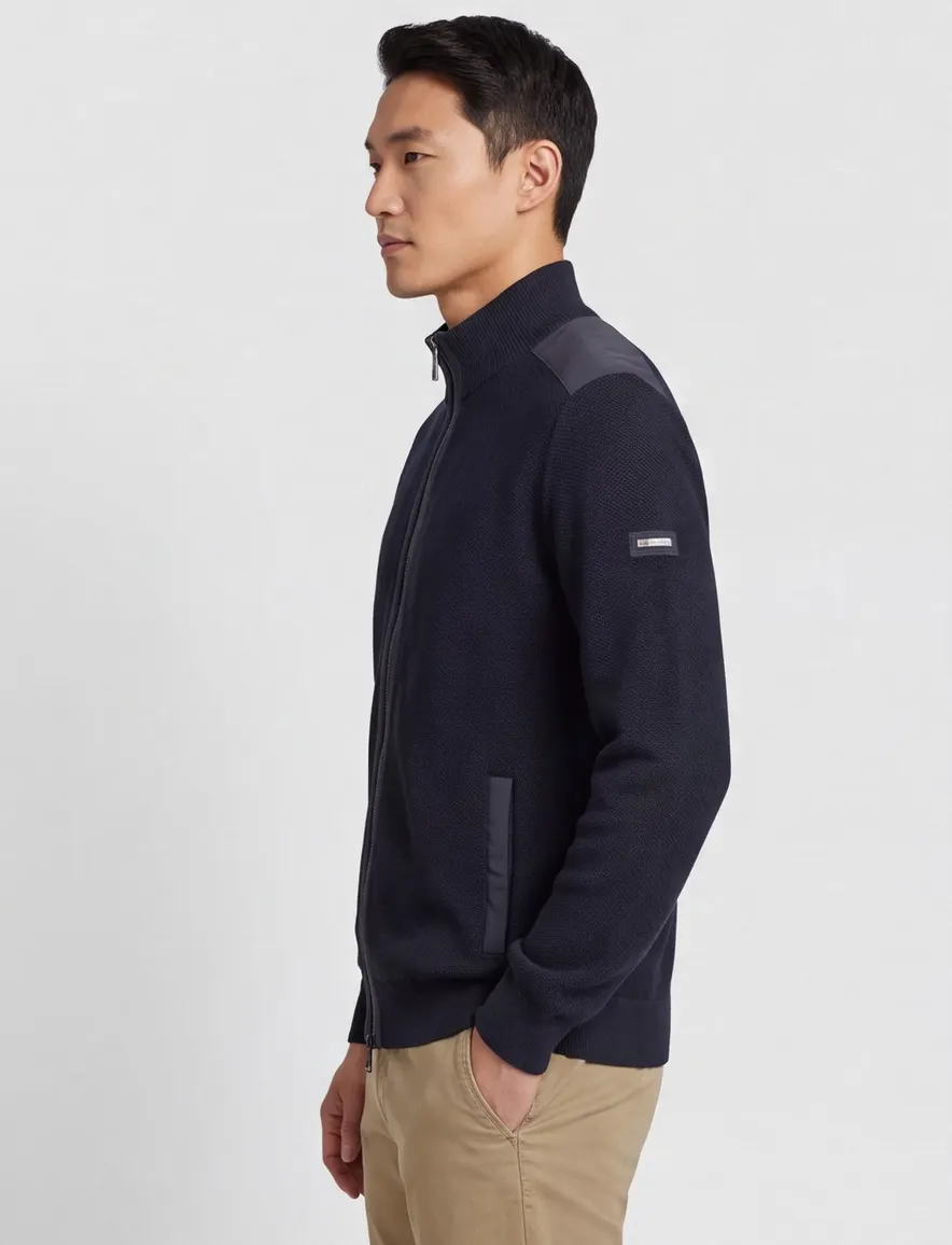 Bugatti vest donkerblauw effen
