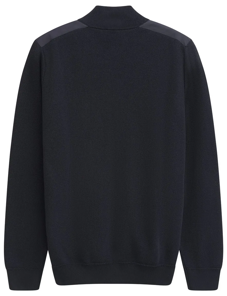 Bugatti vest donkerblauw effen met rits