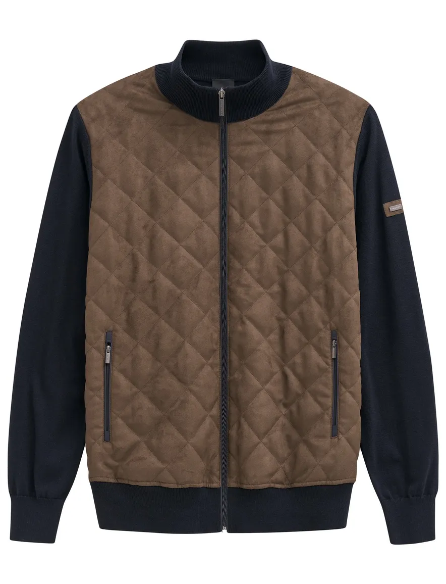 Bugatti vest bruin effen