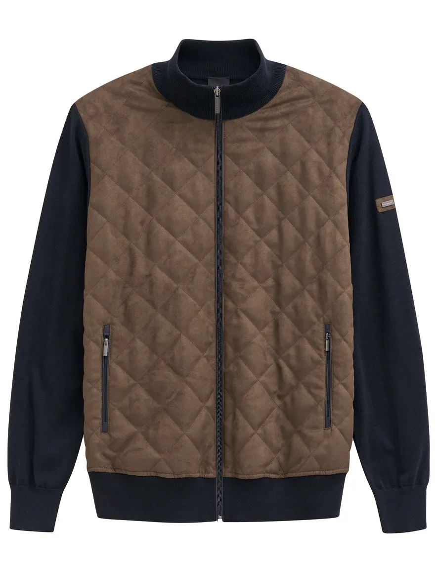Bugatti vest bruin effen