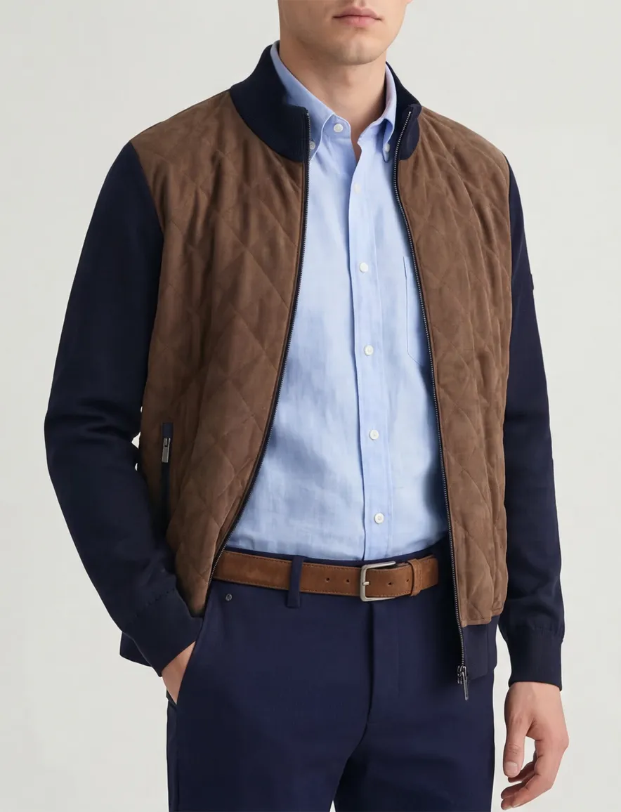 Bugatti vest bruin effen