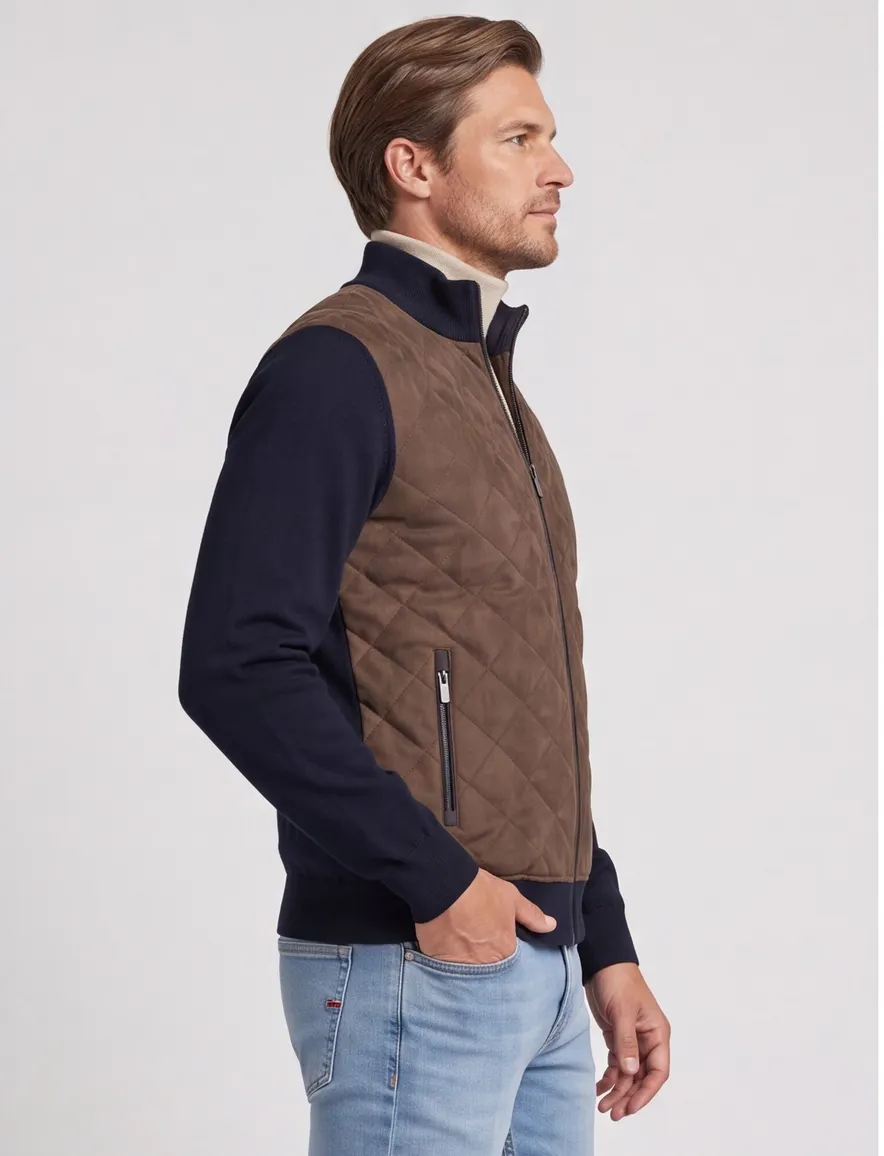 Bugatti vest bruin effen