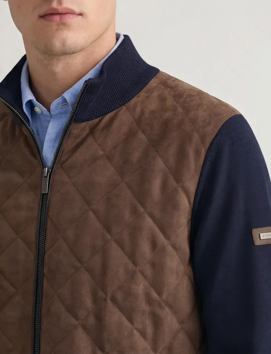 Bugatti vest bruin effen