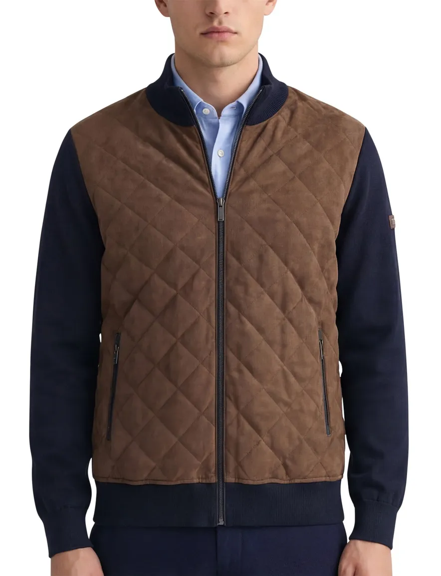 Bugatti vest bruin effen