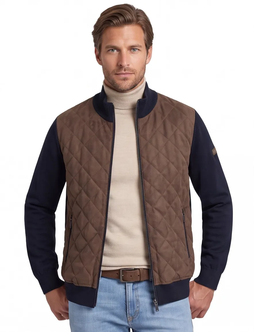 Bugatti vest bruin effen
