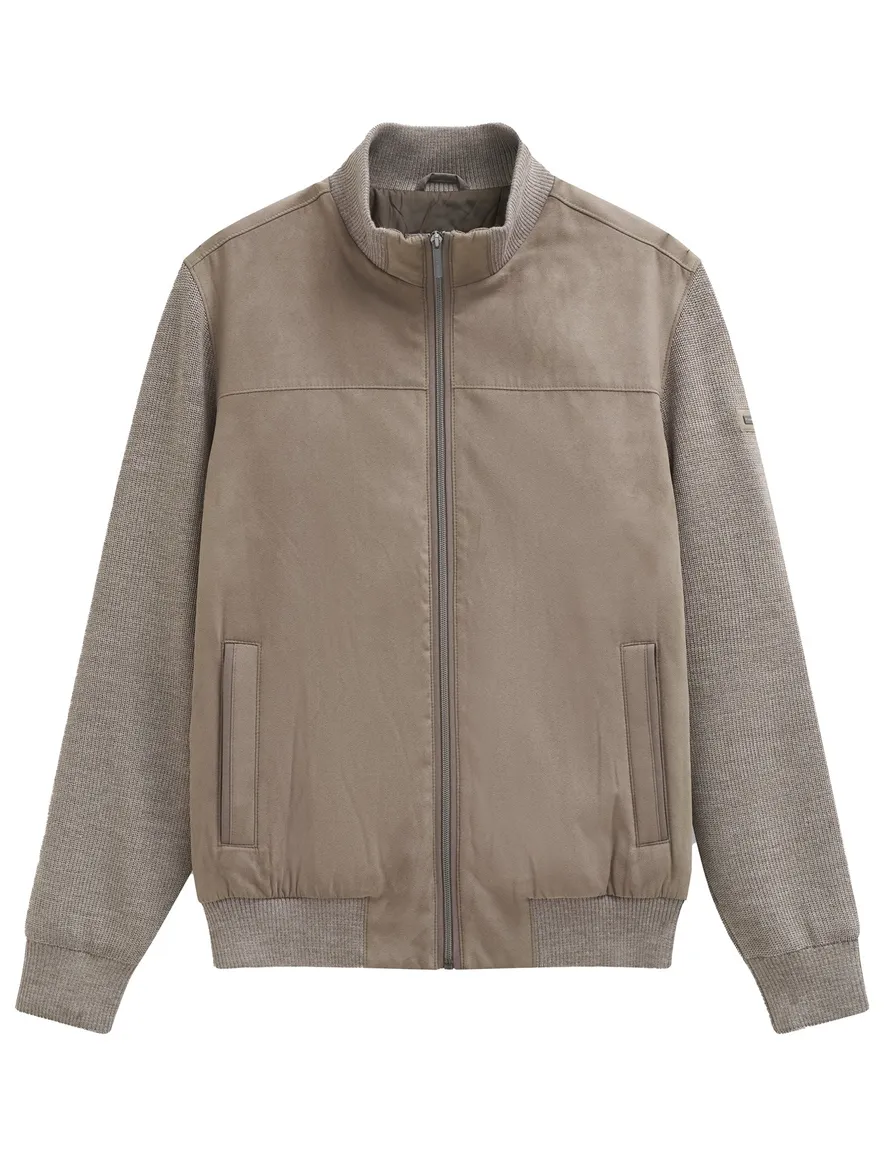 Bugatti vest beige effen katoen