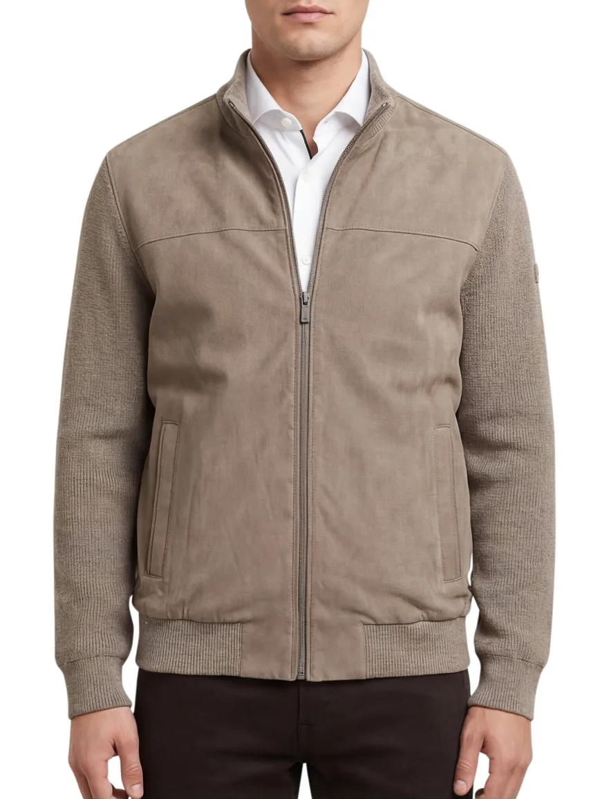 Bugatti vest beige effen katoen