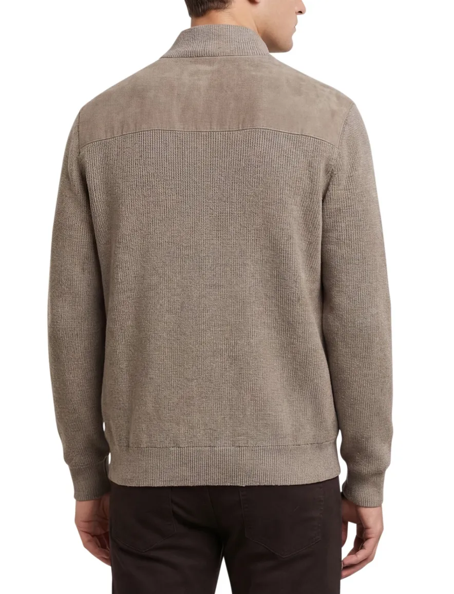 Bugatti vest beige effen katoen