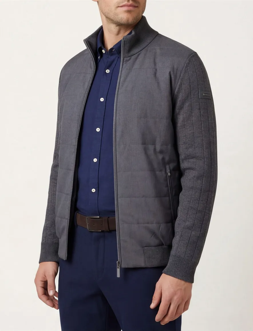 Bugatti outdoor vest grijs Knit Jacket
