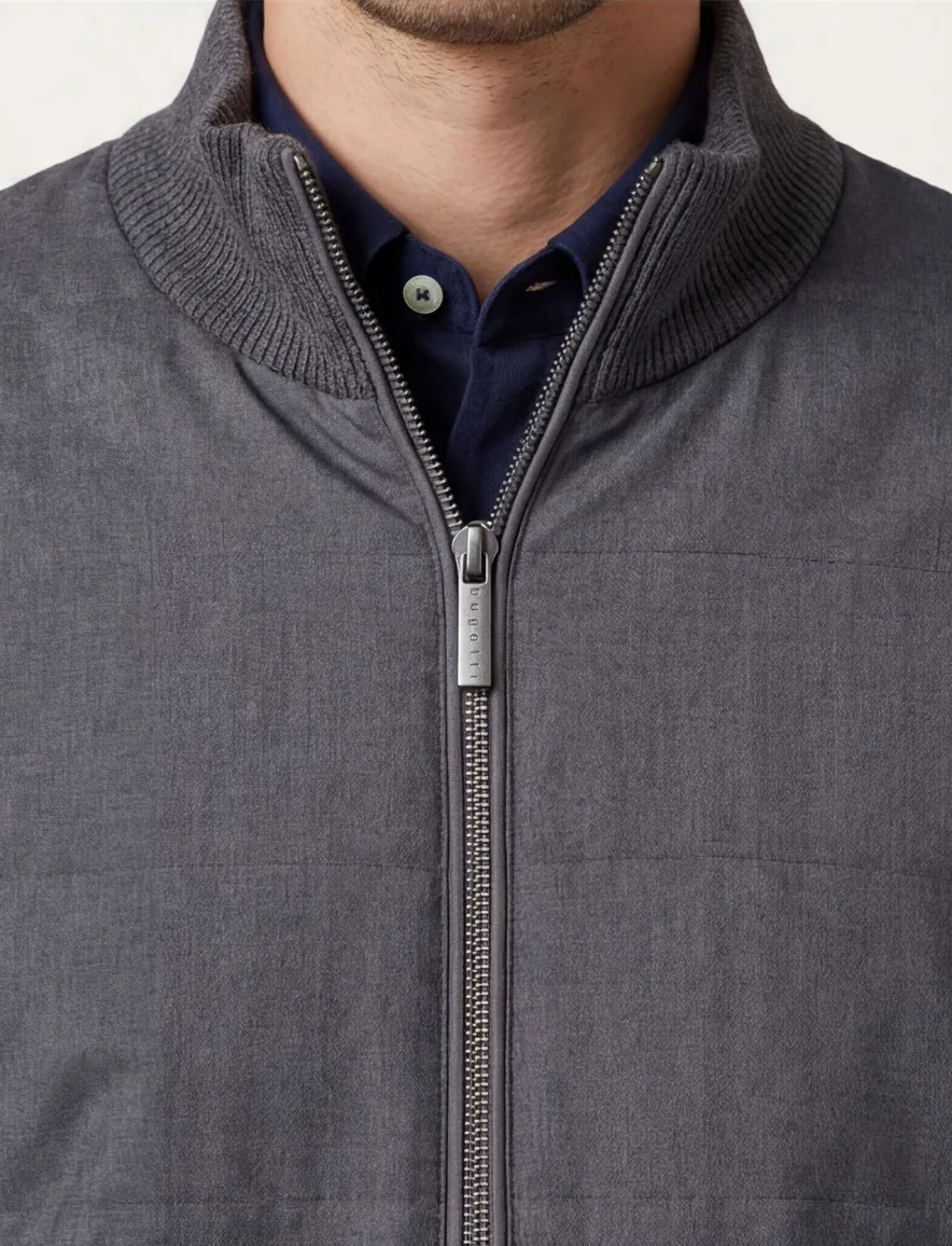 Bugatti outdoor vest grijs Knit Jacket