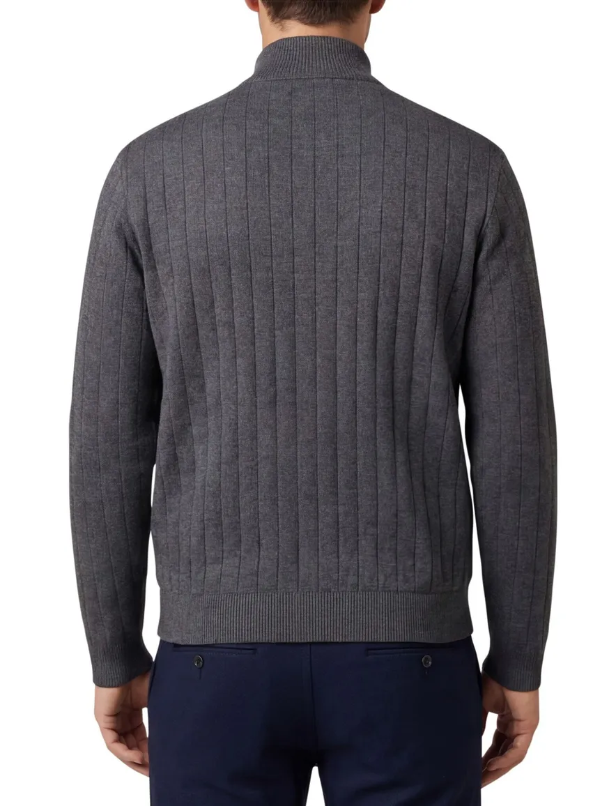 Bugatti outdoor vest grijs Knit Jacket