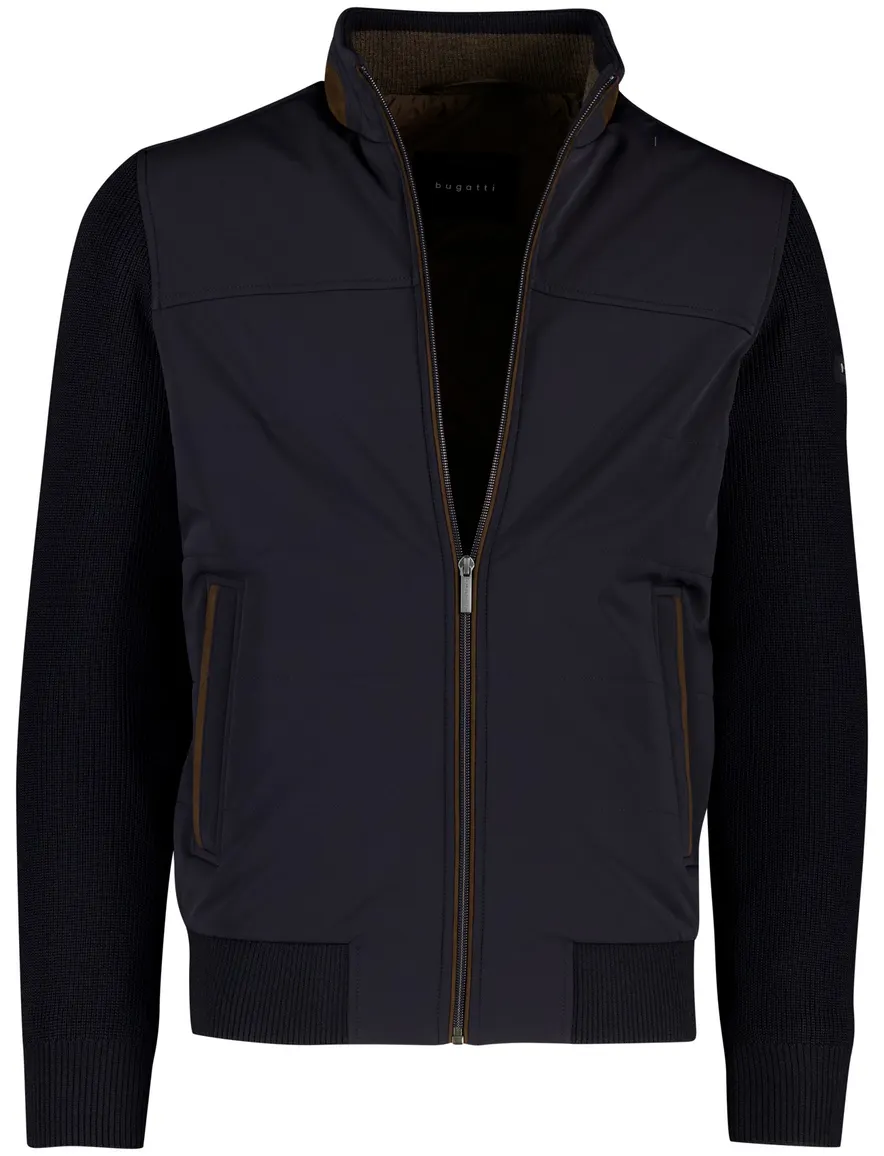 Bugatti vest donkerblauw effen wijde fit