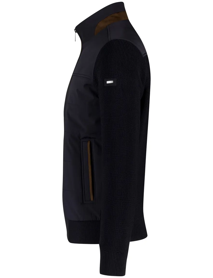 Bugatti vest donkerblauw effen wijde fit