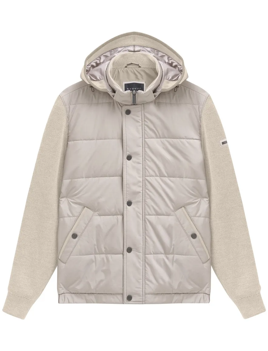 Bugatti outdoorvest beige gewatteerd met capuchon
