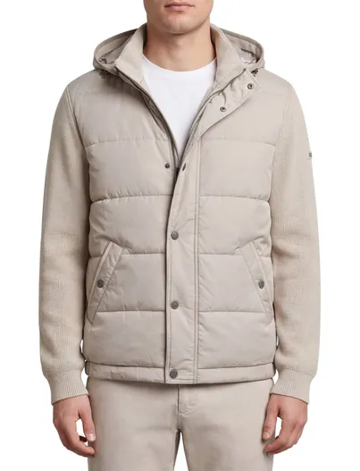 Bugatti Bugatti outdoorvest beige gewatteerd met capuchon