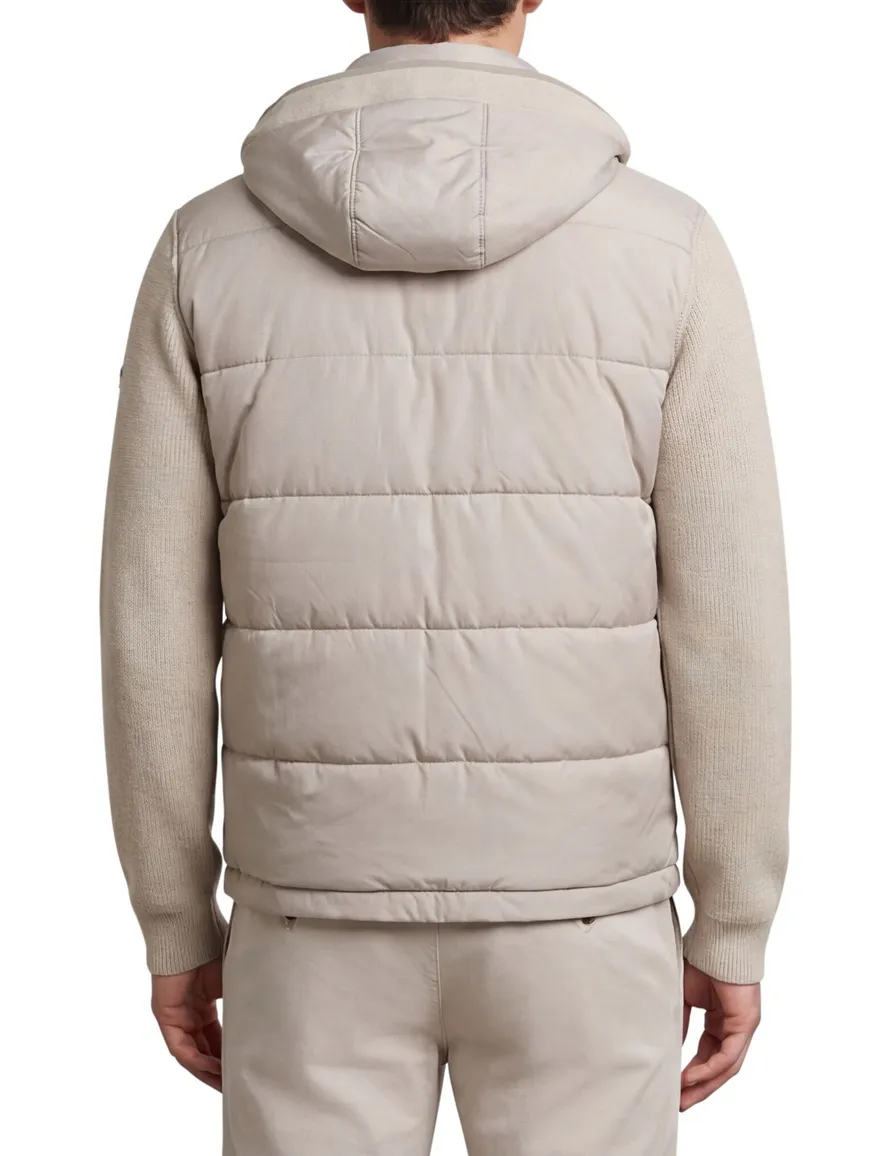 Bugatti outdoorvest beige gewatteerd met capuchon