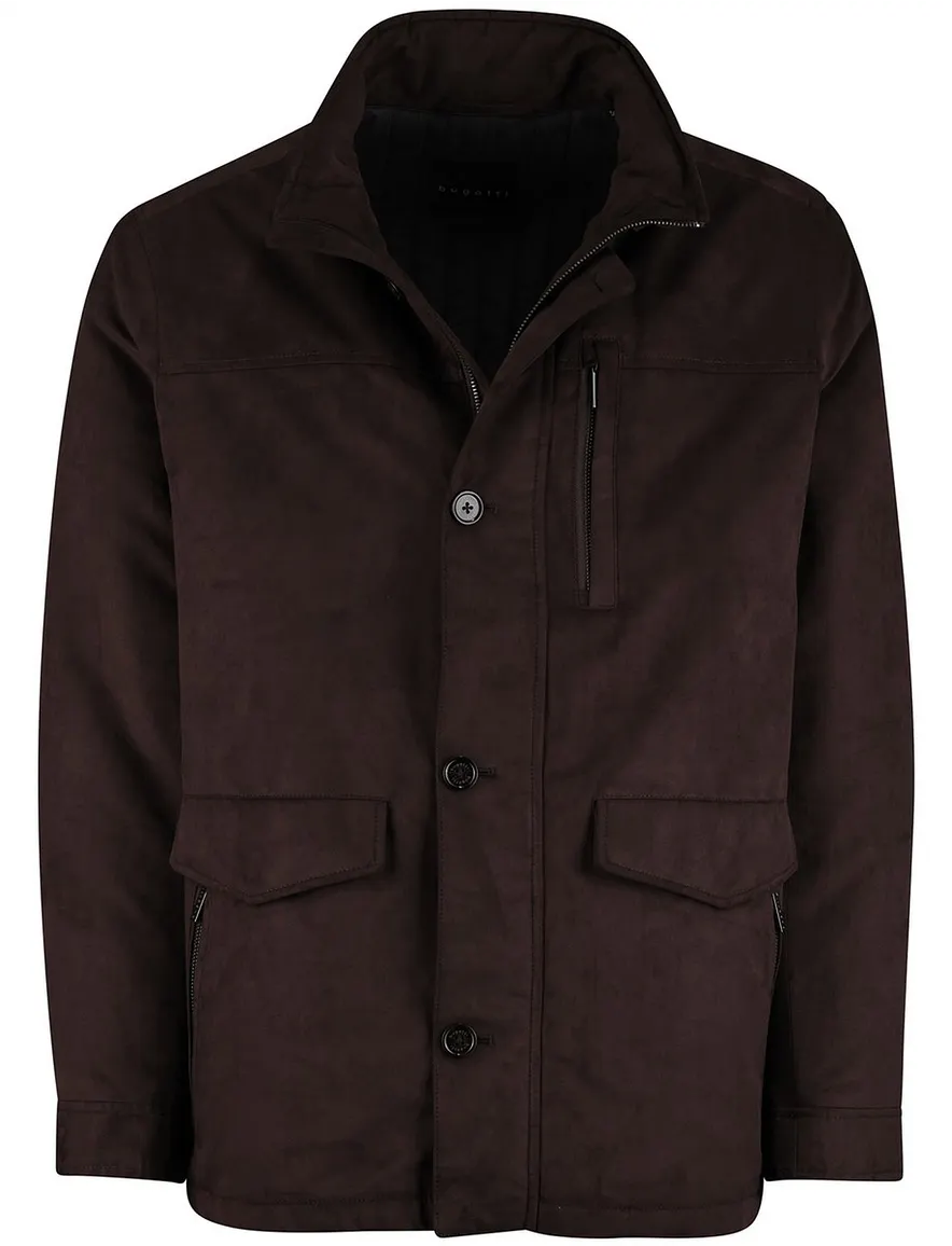 Bugatti winterjas suede bruin