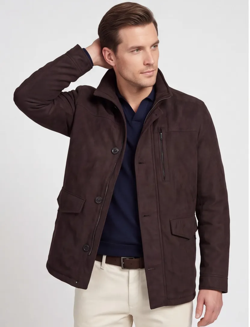 winterjas Bugatti bruin suede
