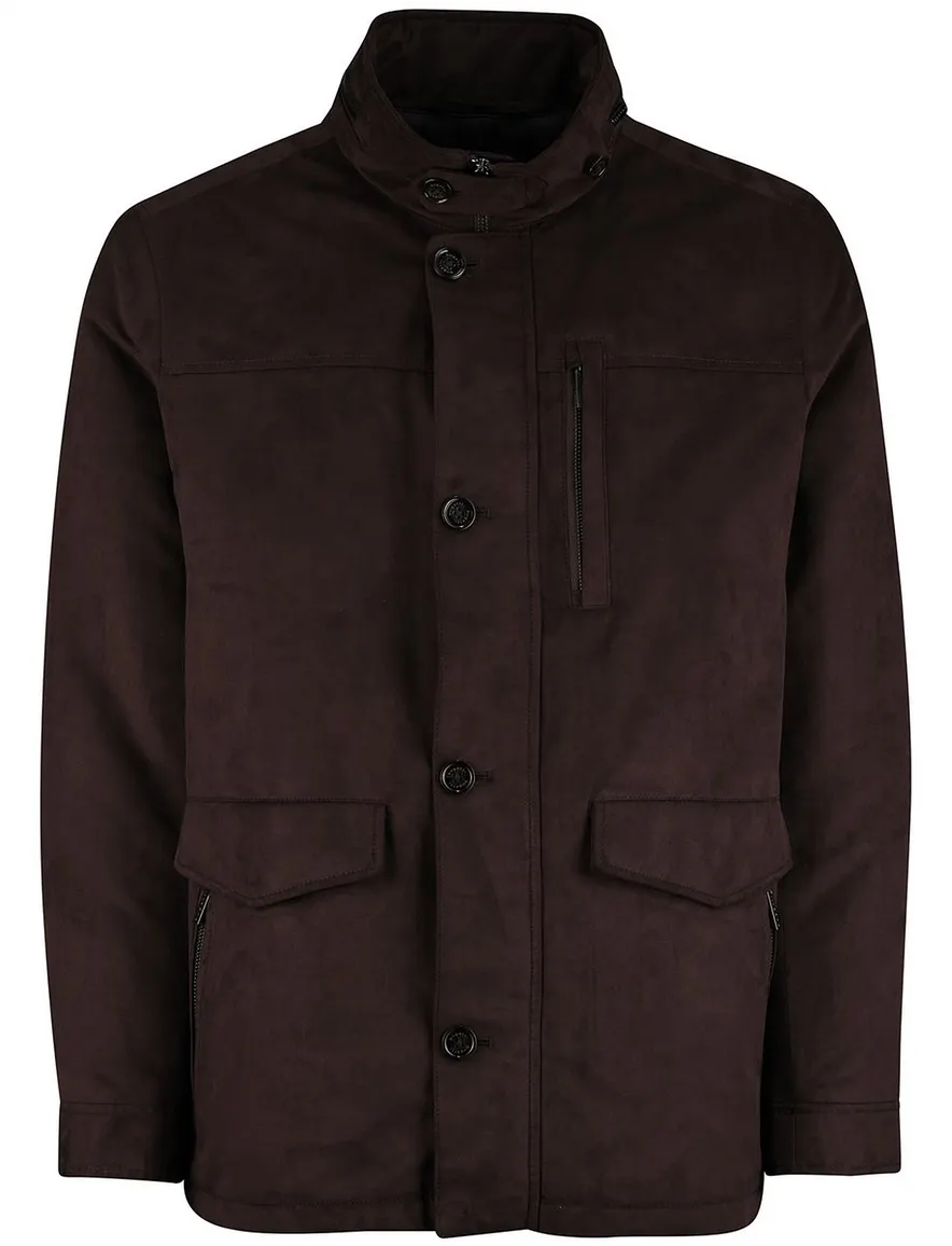 Bugatti winterjas suede bruin