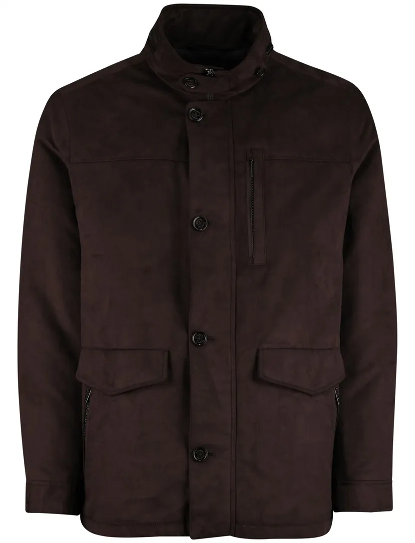 winterjas Bugatti bruin suede