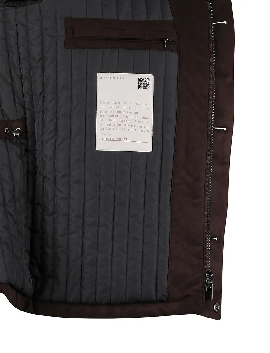 Bugatti winterjas suede bruin