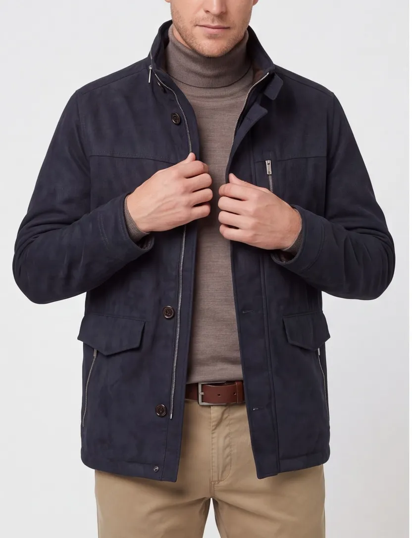 Bugatti donkerblauwe polyester tussenjas
