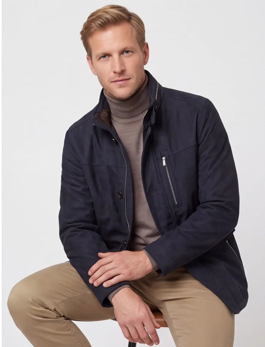 Bugatti winterjas donkerblauw polyester