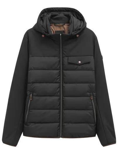 Bugatti Bugatti winterjas zwart effen