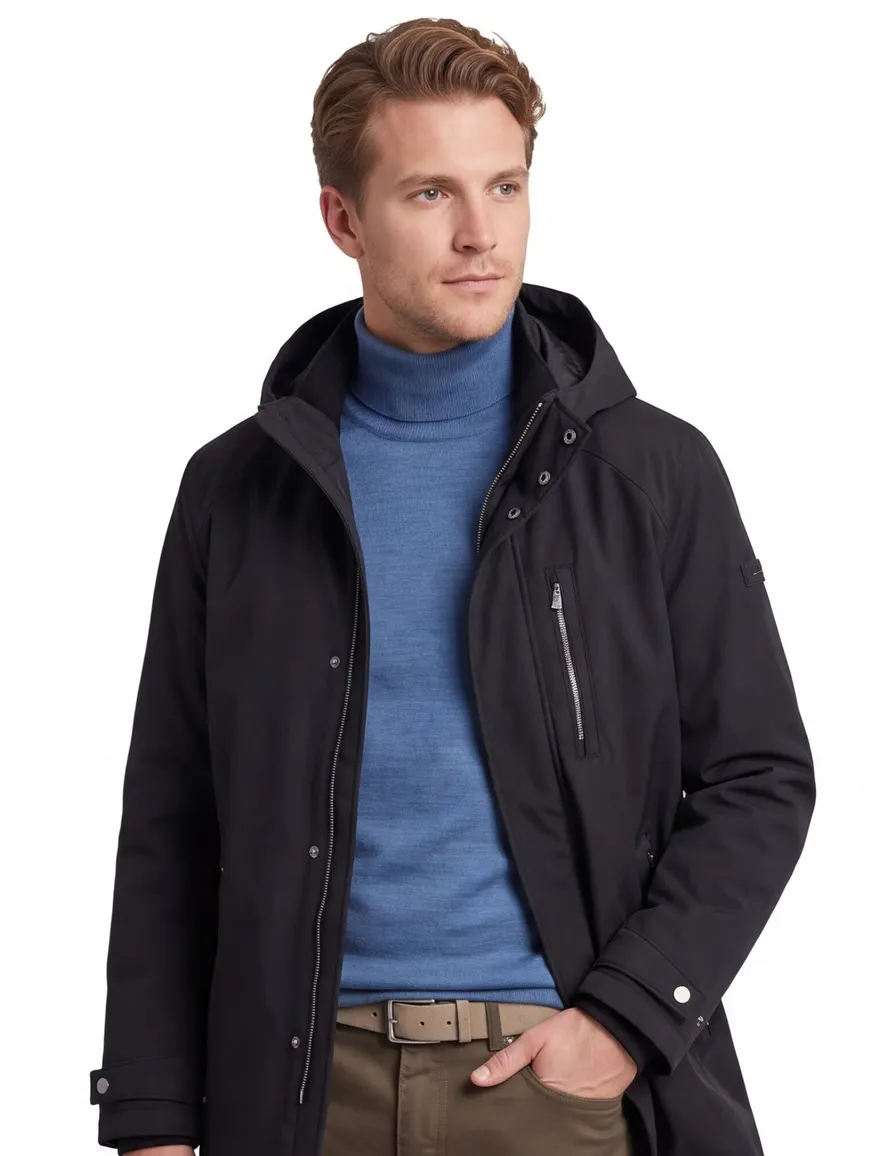 Bugatti parka jas polyester donkerblauw