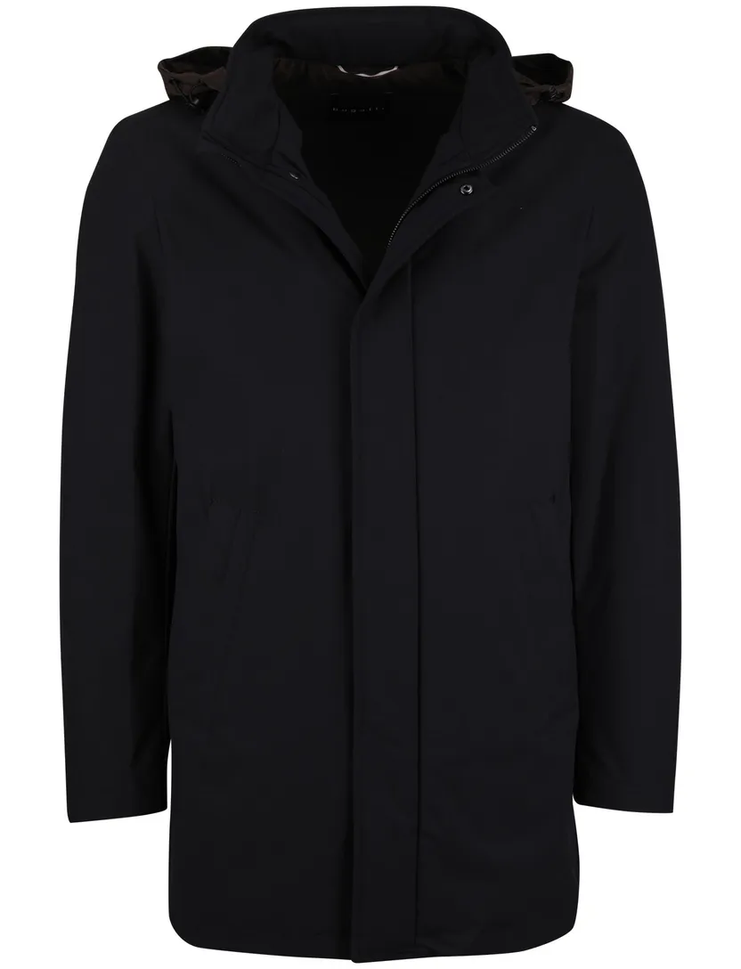 Bugatti winterjas donkerblauw afneembare capuchon polyester