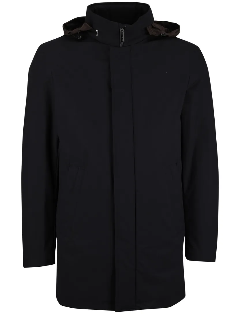 Bugatti winterjas donkerblauw afneembare capuchon polyester