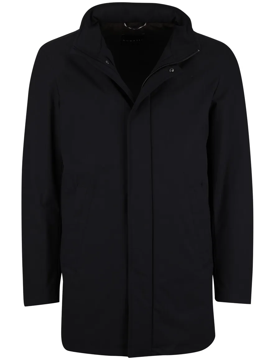 Bugatti winterjas donkerblauw afneembare capuchon effen
