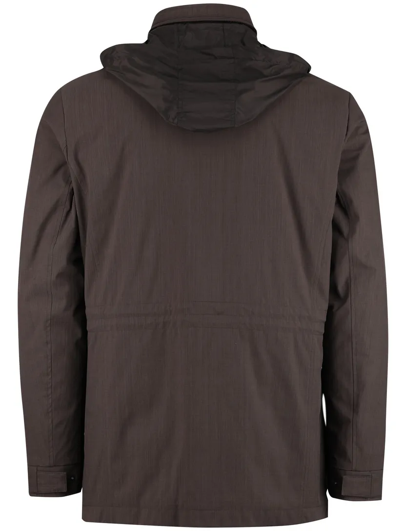 Bugatti winterjas bruin afneembare capuchon polyester