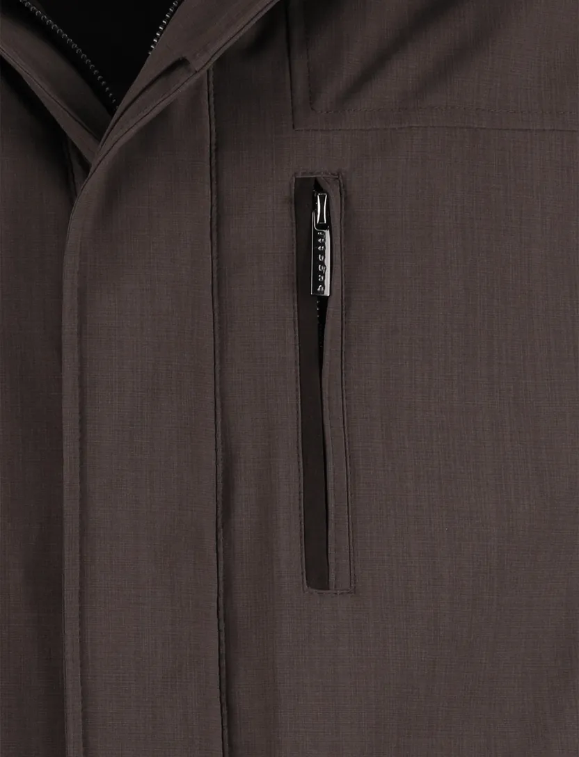 Bugatti winterjas bruin afneembare capuchon polyester