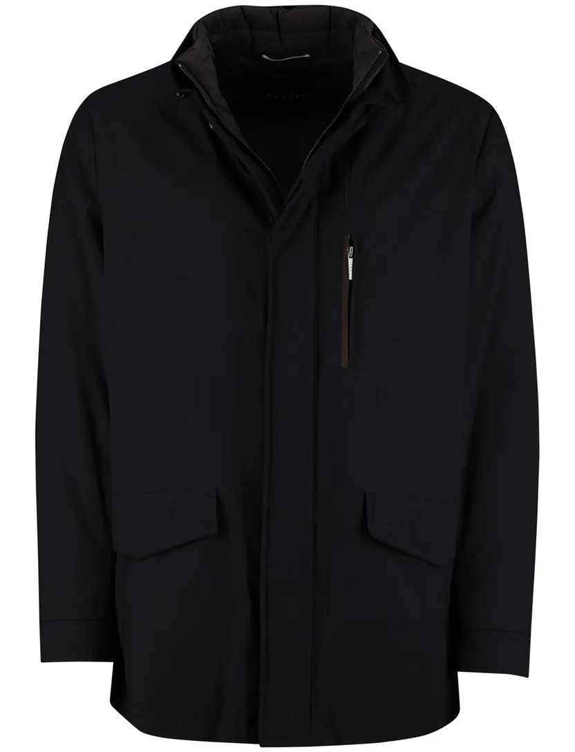 Winterjas Bugatti Donkerblauw capuchon in de kraag