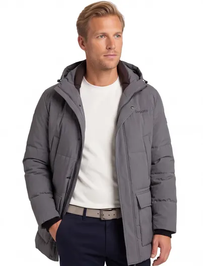 Bugatti Bugatti winterjas grijs gewatteerd