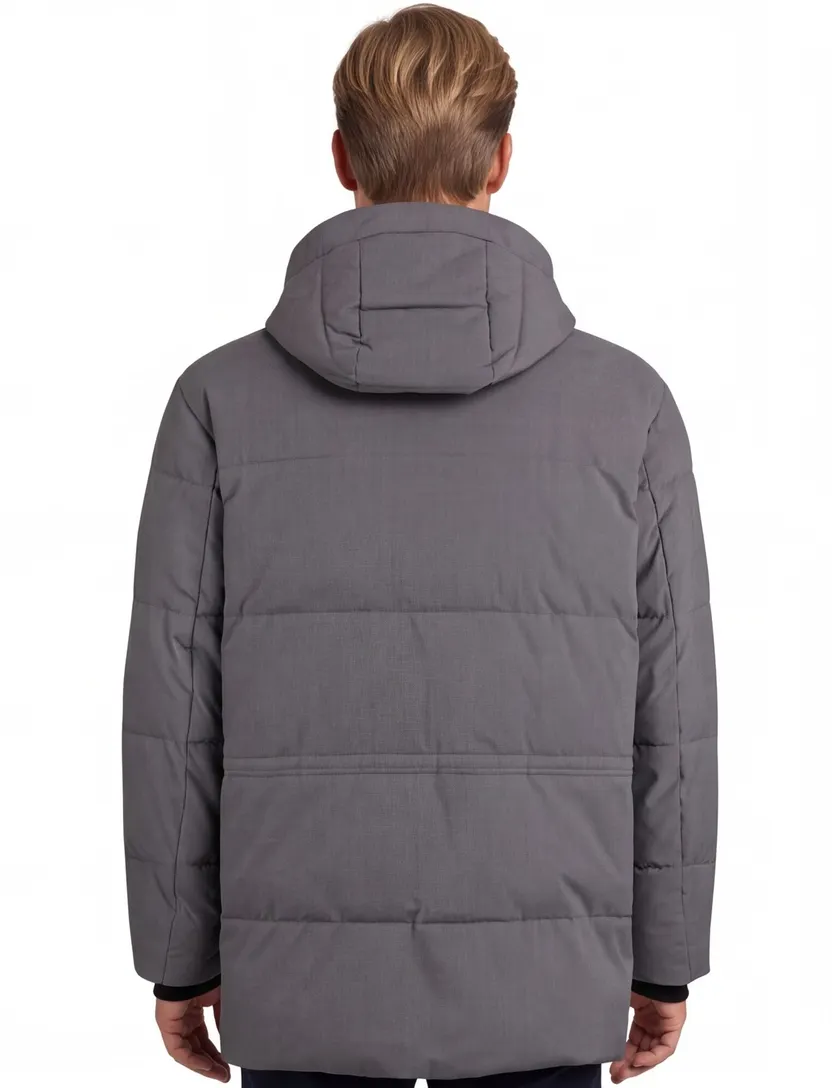 Bugatti winterjas grijs met capuchon