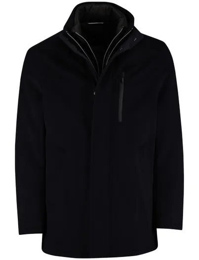 Bugatti Bugatti Winterjas Donkerblauw dubbele rits borstzak