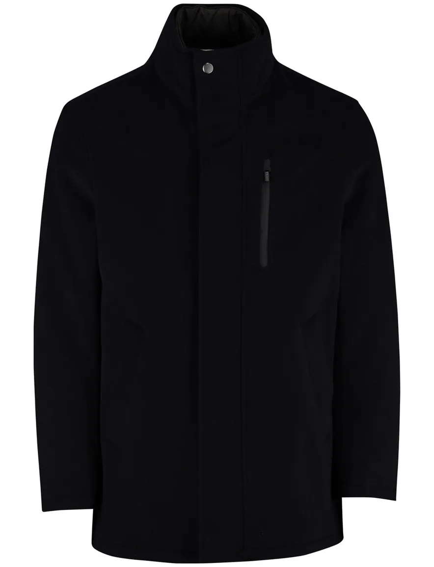 Bugatti Winterjas Donkerblauw dubbele rits en knoop
