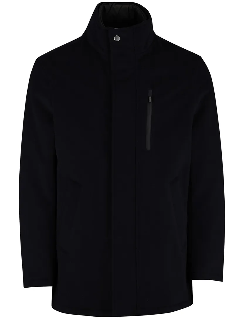 Winterjas Bugatti Donkerblauw dubbele rits en knoop