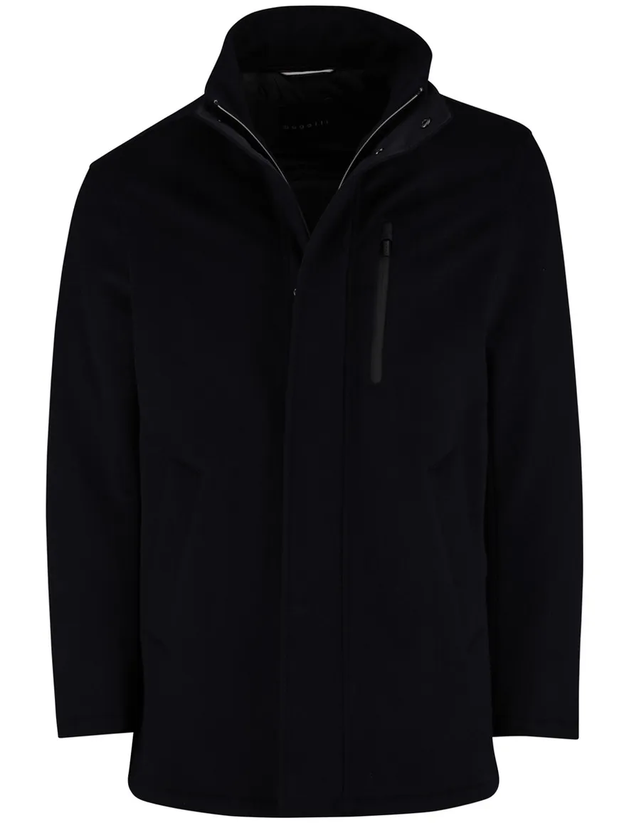Bugatti Winterjas Donkerblauw dubbele rits en knoop