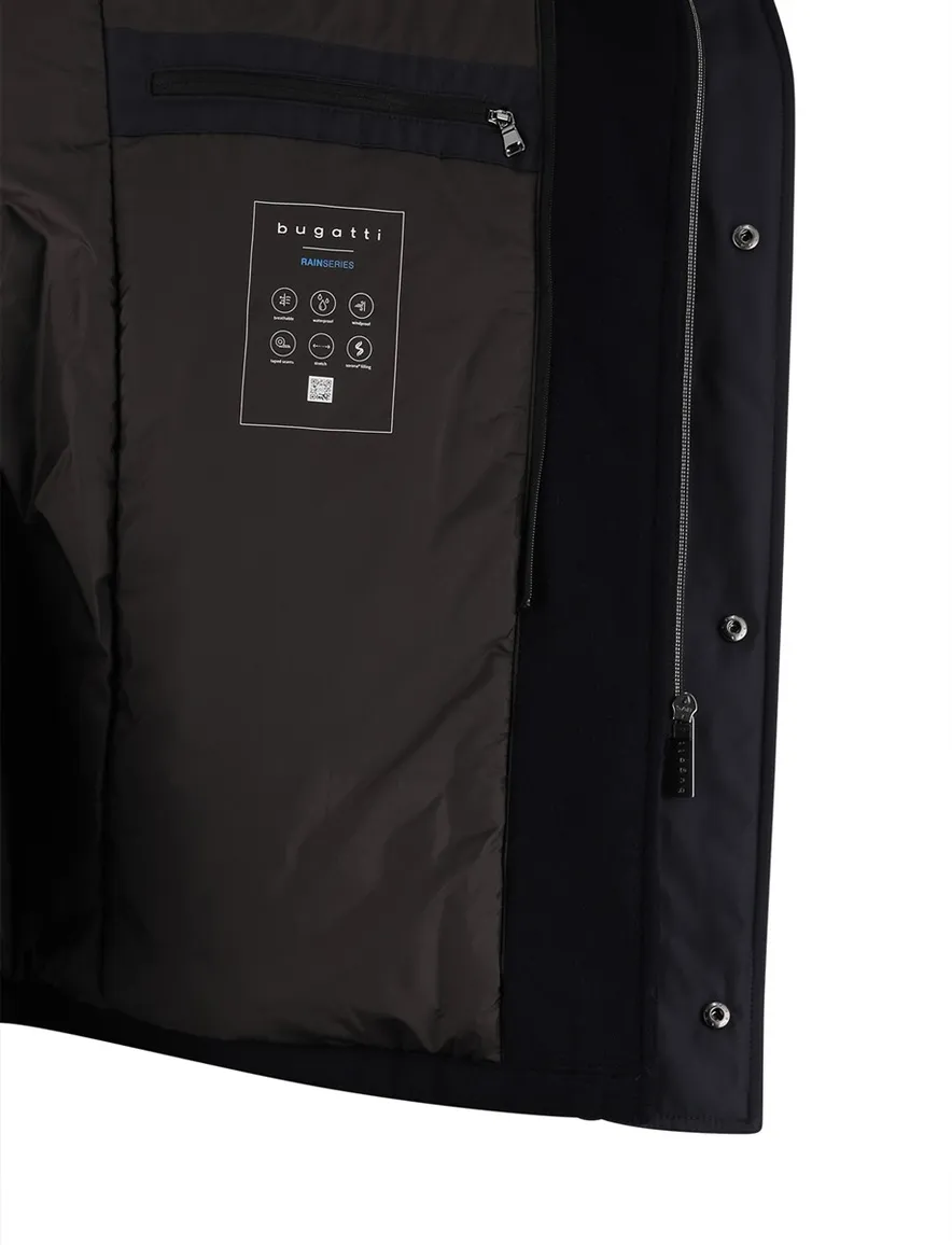 Bugatti Winterjas Donkerblauw dubbele rits en knoop