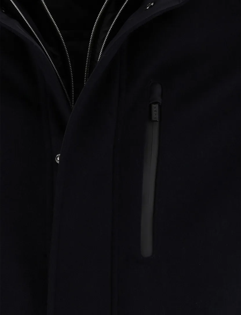 Winterjas Bugatti Donkerblauw dubbele rits en knoop